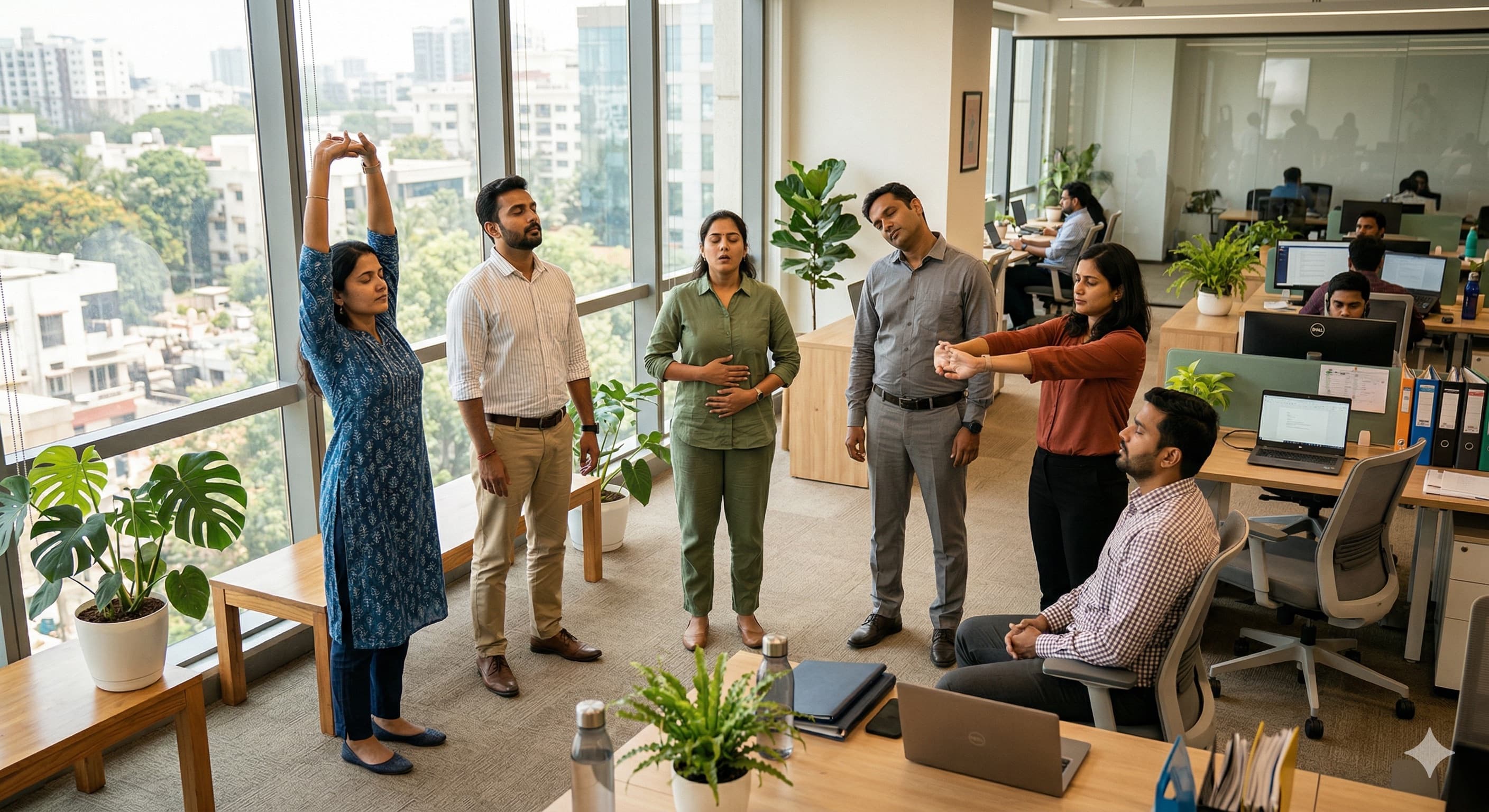 Corporate team wellness workshop